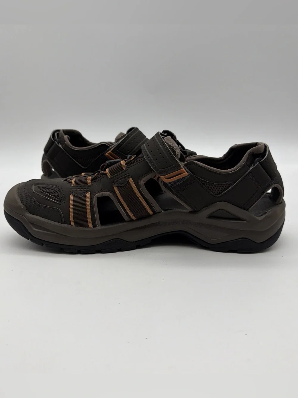 Teva Men's 10 Omnium 2 Water Sandals Brown Closed Toe Hiking Outdoor